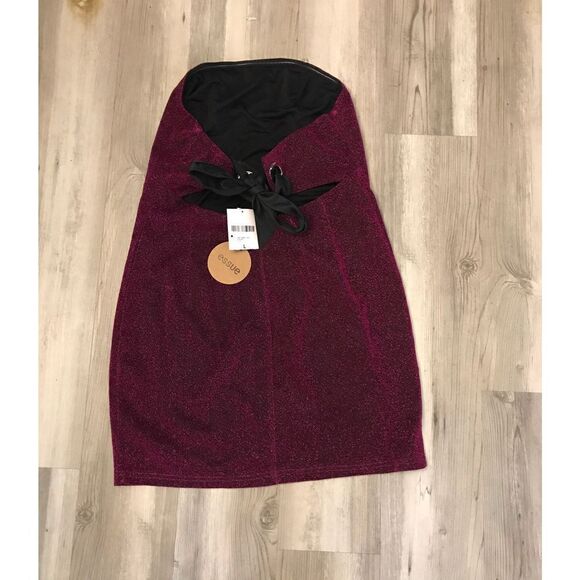 NWT~Forever 21 Red Metallic Tube Style Mini Dress Sz Juniors Large - Picture 3 of 3